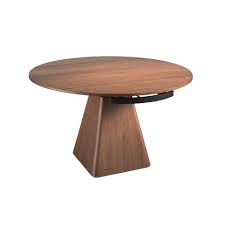Some foldable dining tables can be used as a small corner table when not being used in its full form. Walnut Wood Extendable Dining Table And Pyramidal Base Angel Cerda