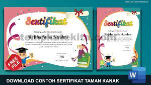 Maybe you would like to learn more about one of these? Download Contoh Sertifikat Paud Pendidikan Anak Usia Dini Atau Tk Word Coreldraw Photoshop Templatekita Com