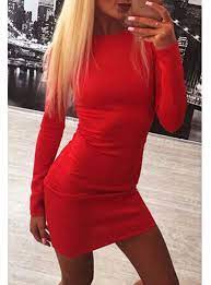 A few finishing touches can make or break an outfit, but luckily, it's not hard to make a long sleeved look turn heads. Simple Red Zip Dress Short Long Sleeve Zipped Open Back