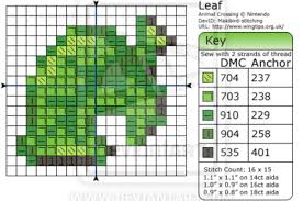 Animal Crossing Leaf By Makibird Stitching On Deviantart Tiny Cross Stitch Animal Crossing Leaf Animal Crossing