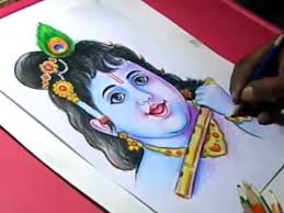 How To Draw Lord Krishna Color Painting Step By Step Step By Step Painting Krishna Drawing Color Pencil Sketch
