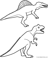 Dinosaurs coloring pages for kids. Spinosaurus And T Rex Coloring Page Dinosaurs