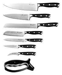 Saber Knives Fully Forged Entourage 9 Piece Cutlery Set With Rotating Block Silver Black Cutlery Set Gifts For Cooks Gifts For Your Girlfriend