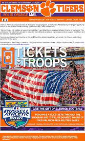 Clemson Tickets For Troops Promotion To Donate Bowl Tickets To Military College Athletics Clemson Troops