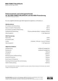 Ikano bank a family owned bank operating in europe and offering convenient, reliable and fair financial services to natural persons and sme businesses. Preisverzeichnis Ikea Family Bezahlkarte
