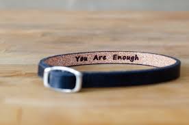 You Are Enough Secret Message Leather Wrap Bracelet Etsy New Zealand