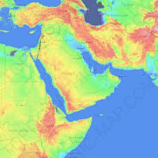 At 3,237,500 km2, the arabian penin. Peninsule Arabique Topographic Map Elevation Relief
