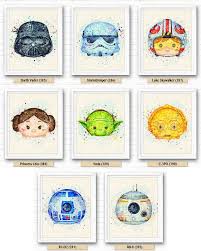 Tsum Tsum Star Wars Luke Skywalker Watercolor Art Burlap Etsy Printing On Burlap Art Wall Kids Woody Toy Story