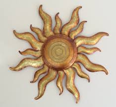 Golden Sun Celestial Wall Art Metal Gold Sunburst Garden Decor Regal Gift Arts Outdoor Wall Art Metal Tree Wall Art Sun Wall Decor