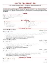 Best Intensive Care Nurse Resume Example Livecareer