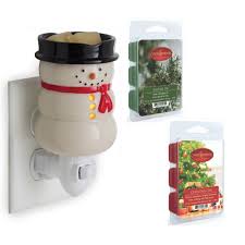 Snowman Christmas Holiday Pluggable Wax Melt Tart Fragrance Warmer Gift Set Walmart Com Walmart Com