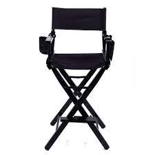 directors chair canvas tall seat black wood folding hair stylist w storage bag ebay black wood directors chair chair