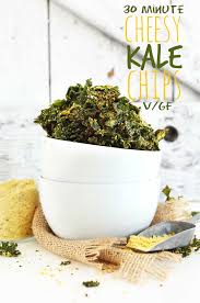 30 Minute Cheesy Kale Chips Minimalist Baker Recipes Recipe Cheesy Kale Chips Kale Chips Healthy Snacks Recipes