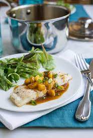 Halibut With Pineapple Soy Ginger Sauce Recipe Ginger Sauce Soy Ginger Sauce Healthy Dinner Recipes