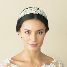 Emma Silver Crystal Pearl Dazzling Tiara