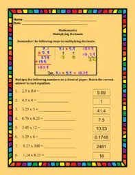 5th grade multiplying decimals worksheets, including multiplying decimals by decimals, multiplying decimals by whole numbers, missing factor problems, multiplying by 10, 100 or 1,000 and multiplication in columns with decimals. Decimals Worksheets And Online Exercises