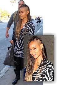 Jada Pinkett Smith With Shaved Side And Blonde Braids Braids With Shaved Sides Blonde Braids Shaved Side Hairstyles