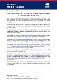 Get healthy information and coaching service. Nsw Health On Twitter Public Health Alert Advice For People Who Have Been In Victoria Since 4pm 27 May