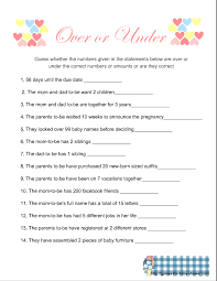 To commence the game start playing some music. Free Printable Over Or Under Baby Shower Game