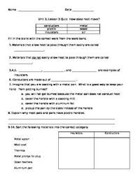 Heat Movement Quiz Science Quiz Quiz Science Standards