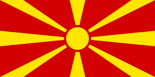 Elegant architect flag macedonia having blue prints and blue helmet. North Macedonia Flag Clipart Country Flags