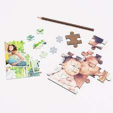 Use a photo of a pet, family gathering, or night on the town for something. Personalised Jigsaws Photo Puzzles Small To Large In Tin Box Bags Of Love