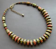 Necklace Jasper Unakite Necklace Green Green Artmosfair