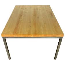Vasagle 47 inches dining room table for 4, industrial style with heavy duty metal frame, 47.2 x 29.5 x 29.5 inches, rustic brown. Butcher Block Parsons Dining Table From Design Research For Sale At 1stdibs