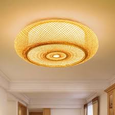 Handcrafted Bedroom Flush Mount Light Fixture Bamboo 19 5 W 3 Lights Ceili In 2020 Light Fixtures Flush Mount Flush Ceiling Lights Flush Mount Ceiling Lights Bedrooms