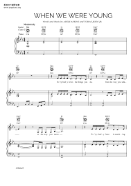 Of when we were young. Adele When We Were Young Sheet Music Pdf Free Score Download