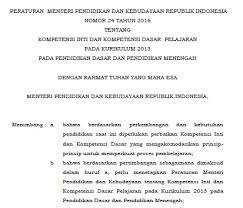 Lampiran permendikbud no 24 tahun 2020. Download Permendikbud Nomor 24 Tahun 2016 Tentang Kompetensi Inti Dan Kompetensi Dasar Pelajaran Kurikulum 2013 Sd Mi Smp Mts Sma Ma Dan Smk Mak Website Pendidikan