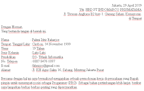 Surat lamaran kerja sangat dibutuhkan oleh semua kalangan guna melamar pekerjaan baru baik untuk kamu yang baru lulus kuliah pindah kerja cari suasana baru maupun fresh graduate.dalam jangka waktu tertentu sebuah pt selalu. Download Contoh Surat Lamaran Kerja Indomarco