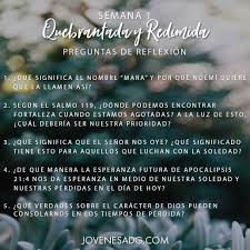 Quebrantada Y Redimida Semana 1 Preguntas De Reflexion Jovenesadg Comunidadadg Quebrantadayredimi Temas De La Biblia Estudio Biblico Obedecer A Dios