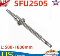 25mm Ballscrew SFU2505 RM2505 Ball Screw 500~2000mm with Ballscrew Nut for  CNC