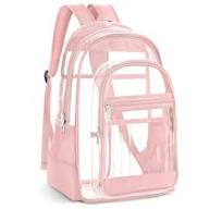 Mochila transparente, mochila transparente de PVC resistente, Rosado, Bolsa  transparente aprobada para estadios
