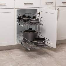 Shop kitchen cabinets at lowe's canada online store: Simply Put 14 In W X 19 1875 In H 2 Tier Pull Out Metal Soft Close Baskets Organizers In The Cabinet Organizers Department At Lowes Com