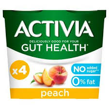 Activia Peach Fat Free Yogurts 4x115g Sainsbury S