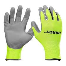Hi-Vis Polyurethane-Coated Work Gloves, Medium