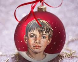 Personalized Portrait Ornament, Christmas Ornament With Son Portrait,  Person Painted Portrait Bauble From Photo, Birthday Gift for Grandson