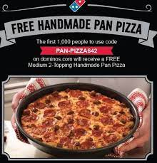 free domino s medium 2 topping handmade pan pizza first 1 000 pan pizza toppings pizza one