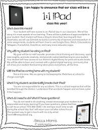 1 1 Ipad Parent Letter Letter To Parents Ipad Classroom Classroom Technology