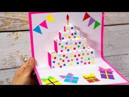 In this easy tutorial, i show very easy and step by st. Diy Birthday Cake Pop Up Card Easy Pop Up Card Tutorials Craft For Kids Youtube Easy Birthday Cards Diy Birthday Card Craft Happy Birthday Cards Diy