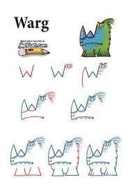 Draw wavy lines to make the frill. Learn How To Draw All Kinds Of Crazy Cartoon Monsters Using Letters Add Shapes And Lines To Ordinary Letters Of Th Art Drawings For Kids Book Drawing Drawings