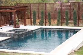 Swimming Pool With Cypress Trees