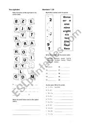 The pannonian rusyn alphabet has 32 letters, namely all the ukrainian letters except і. Alphabet And Number Exercises Esl Worksheet By Alarick