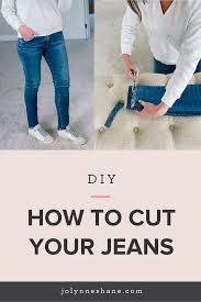 Guys, you only need a scissor and a pin/needle to do it. How To Cut Your Jeans For A Diy Raw Hem