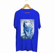 Official marilyn monroe brand women's tee t shirt top. Marilyn Monroe Blue Bandana T Shirt Km