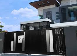Take a look at this minimalistic design, that works for any home. Trackless Autogate Aluminium Security Door Roofing System Delux
