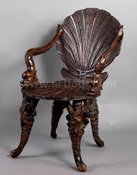 Carved Wood Italian Grotto Chair 1880 Fantasy Furniture Victorian Furniture Antique Furniture