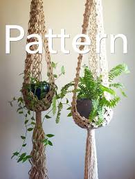 Diy macramé hanging plant holders. Stella Macrame Pattern Intermediate Plant Hangerpdf Diy Etsy